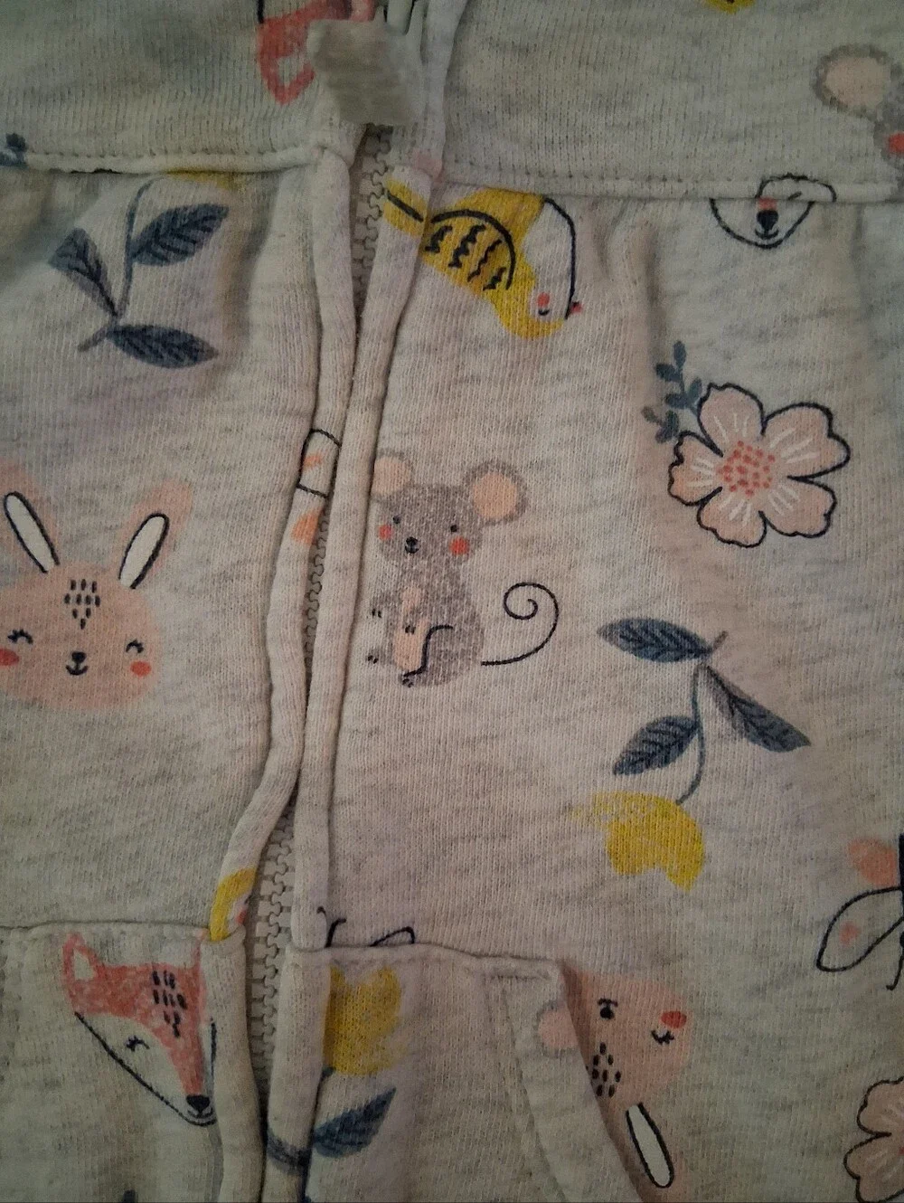 Carters Mousie/Bunny/Flower Sweatshirt Jacket,24 Mo